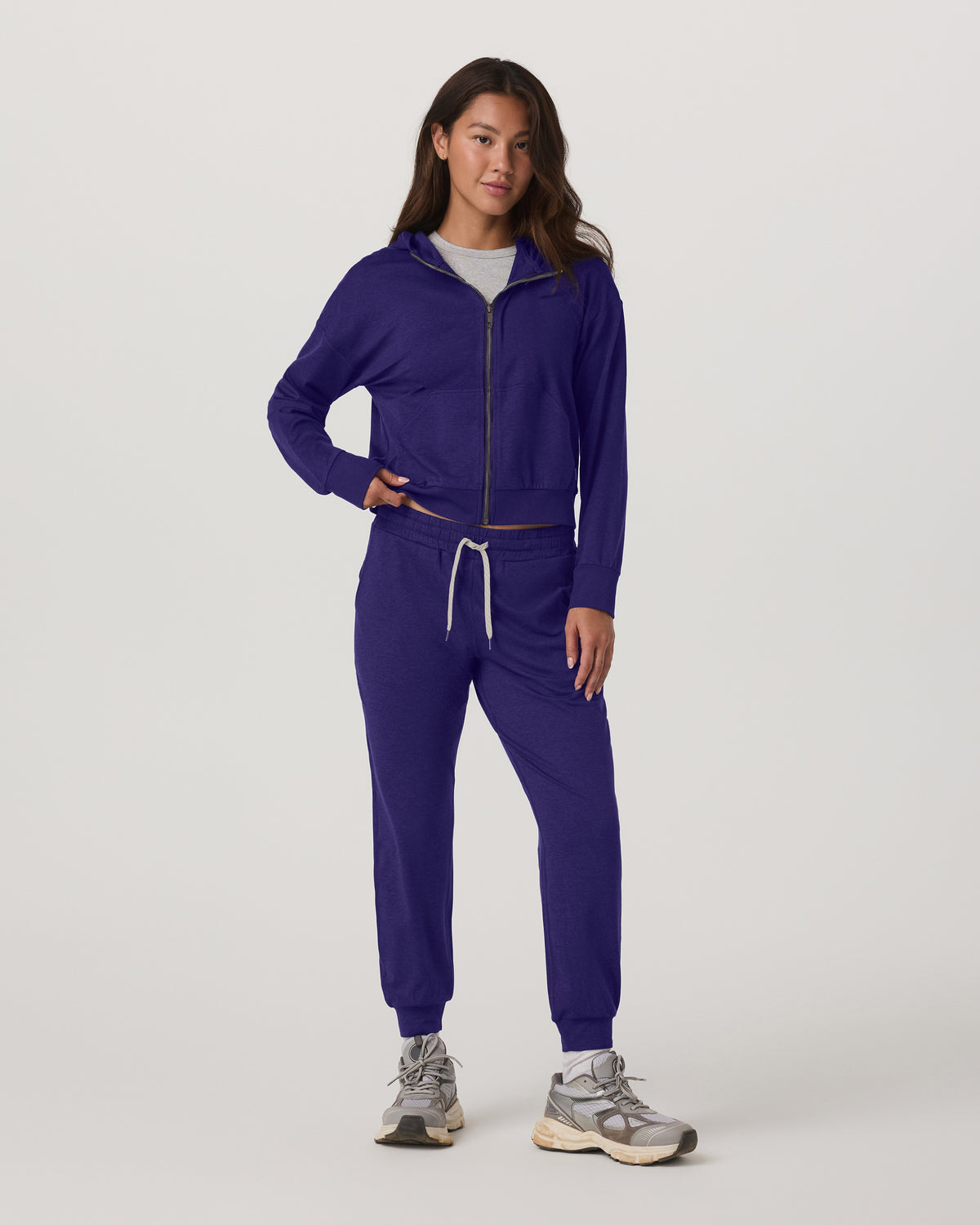 Halo Full Zip Hoodie Women's Stellar Sky Heather Hoodie - Vuori Clothing