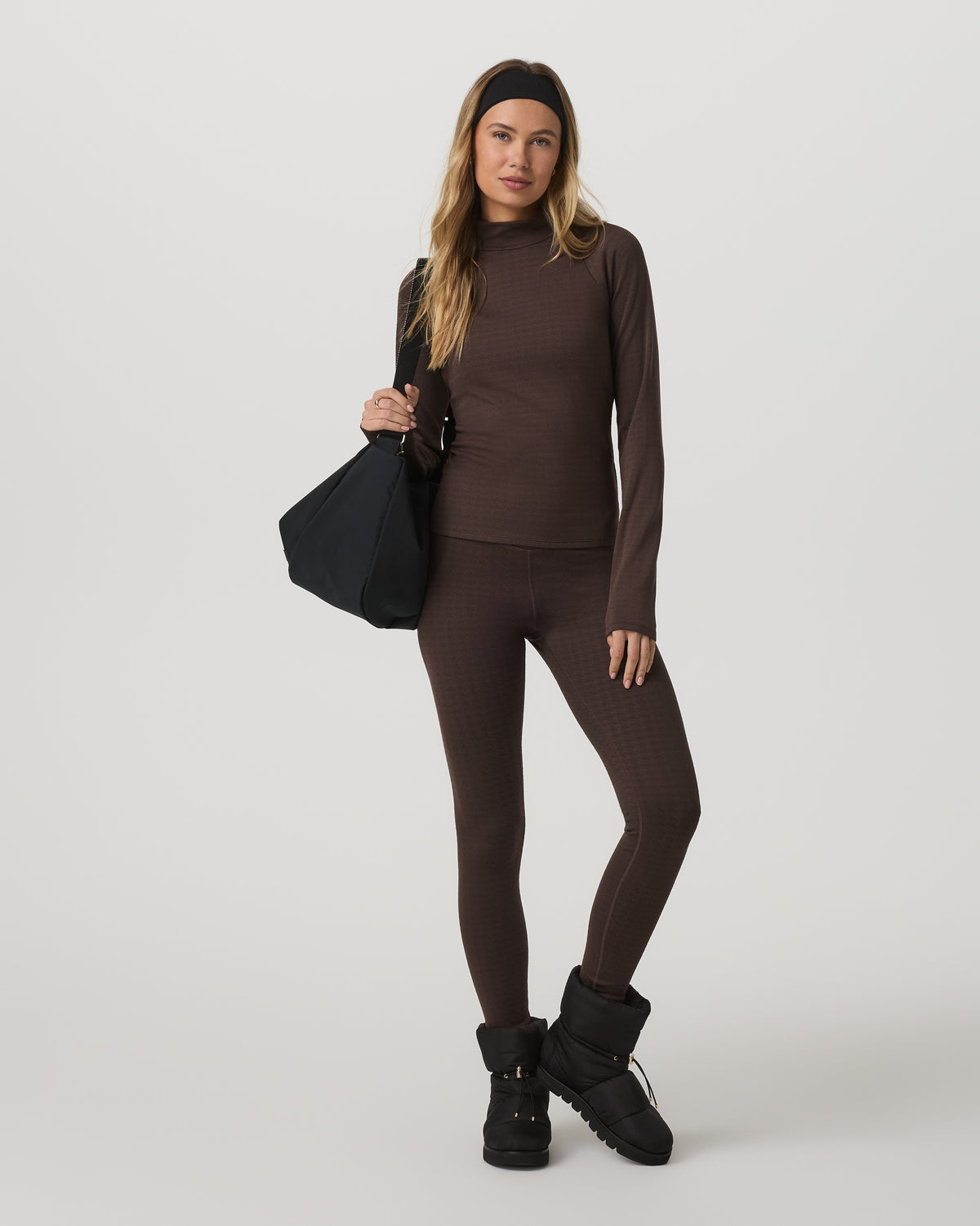 Women's Textured Chilled Out Legging Java Houndstooth - Vuori Clothing