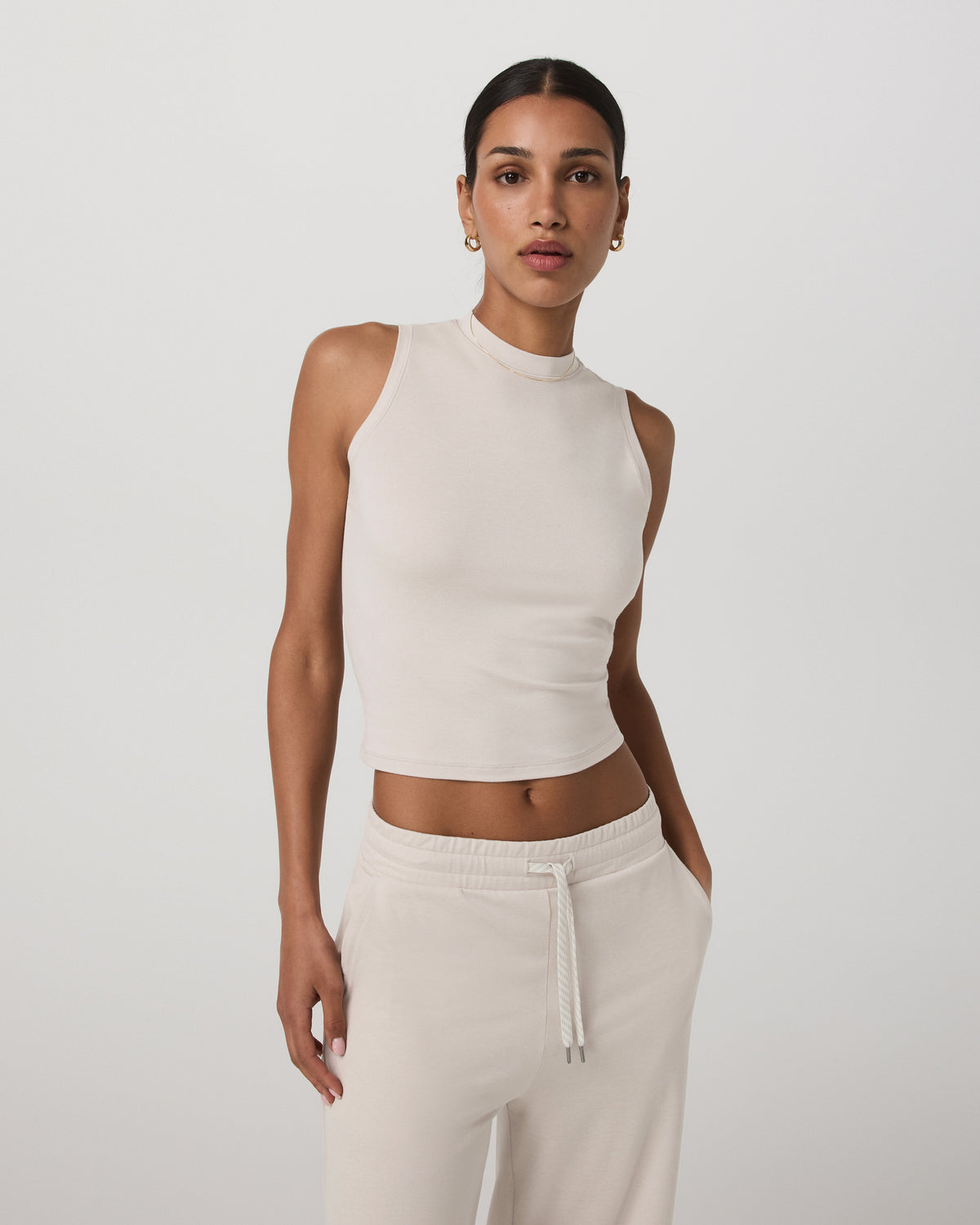 Halo Muscle Tank Women's Ecru Heather Tank Top - Vuori Clothing