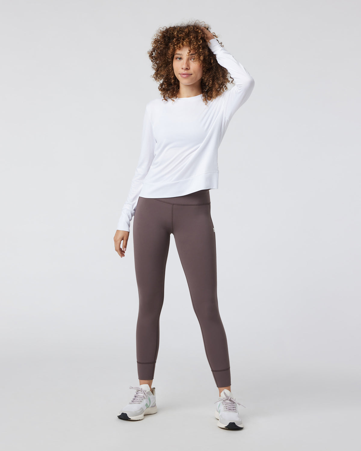 Daydream Crew White Lightweight Long-Sleeve Top - Vuori Clothing