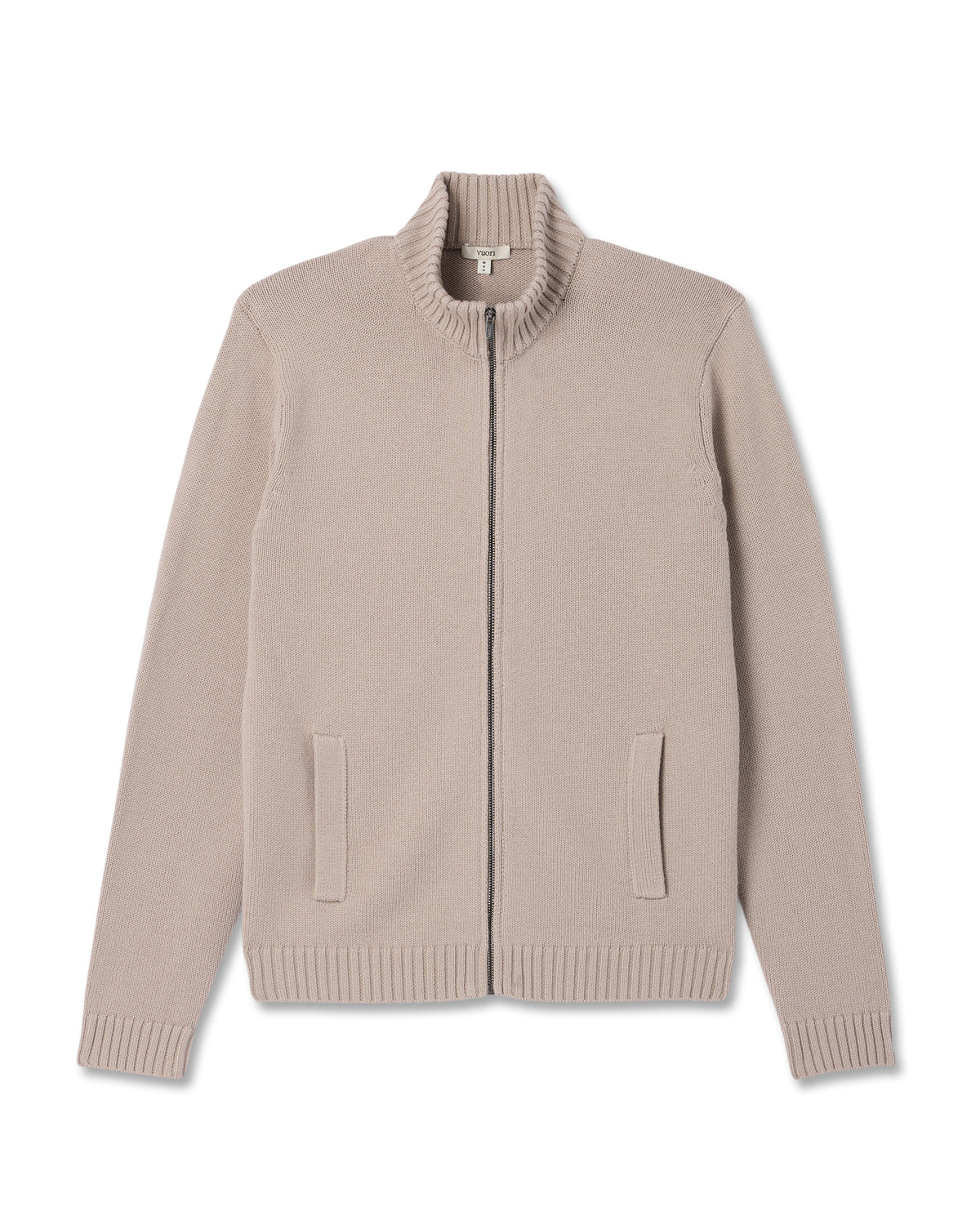 Denver Full Zip Sweater Men's Willow Grey Zip Sweater - Vuori Clothing