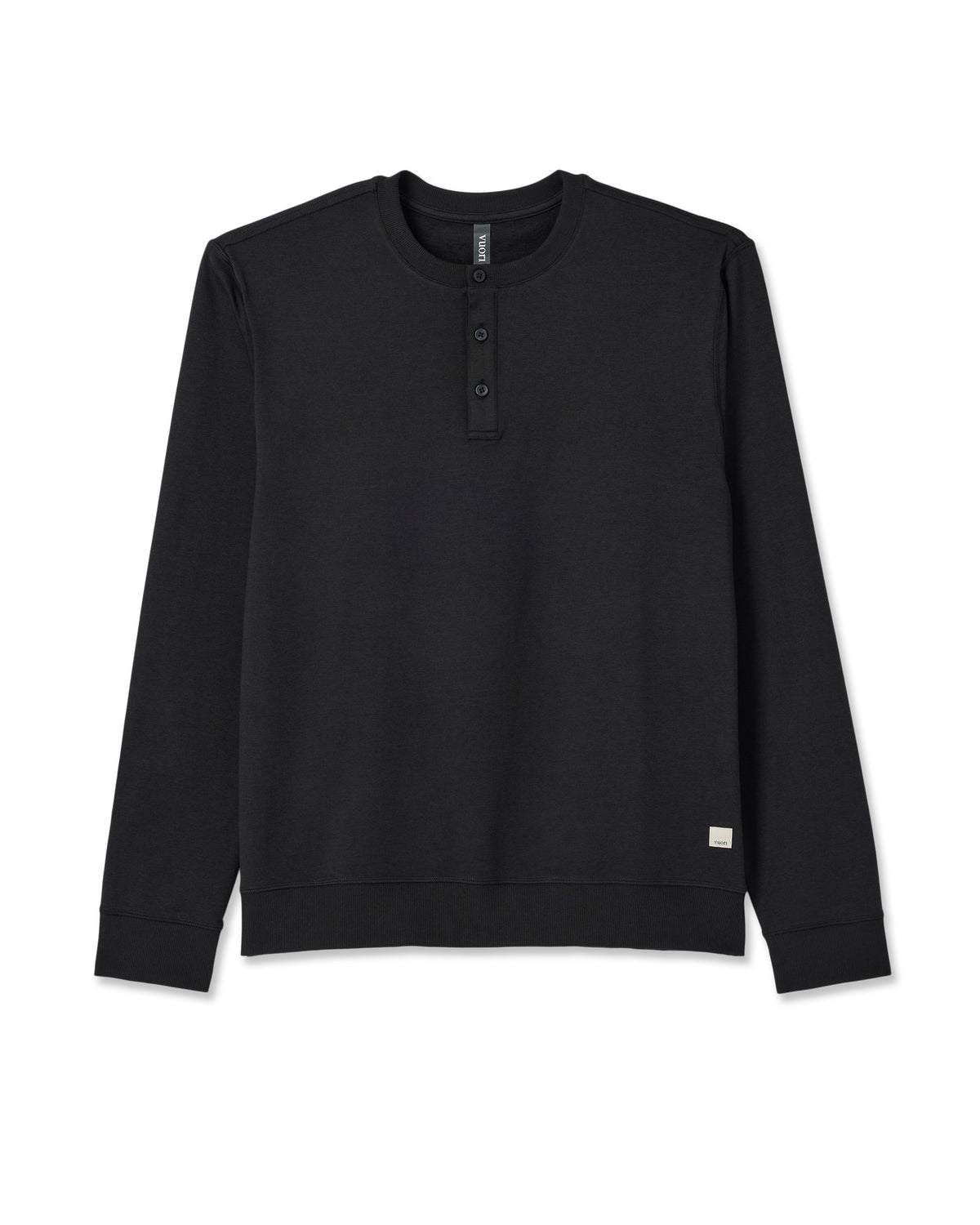 Long Sleeve Coronado Henley - Relaxed Black Heather - Vuori Clothing