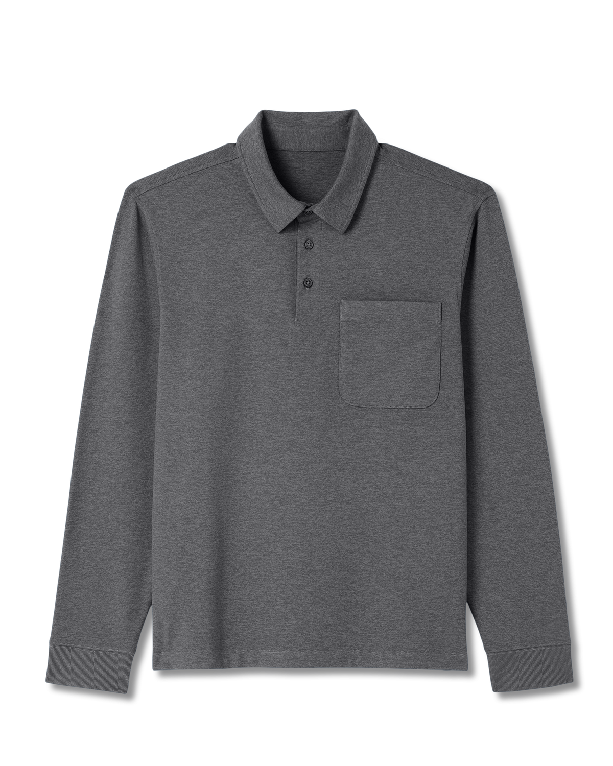 Men's Long Sleeve Coronado Rugby Charcoal Heather - Vuori Clothing