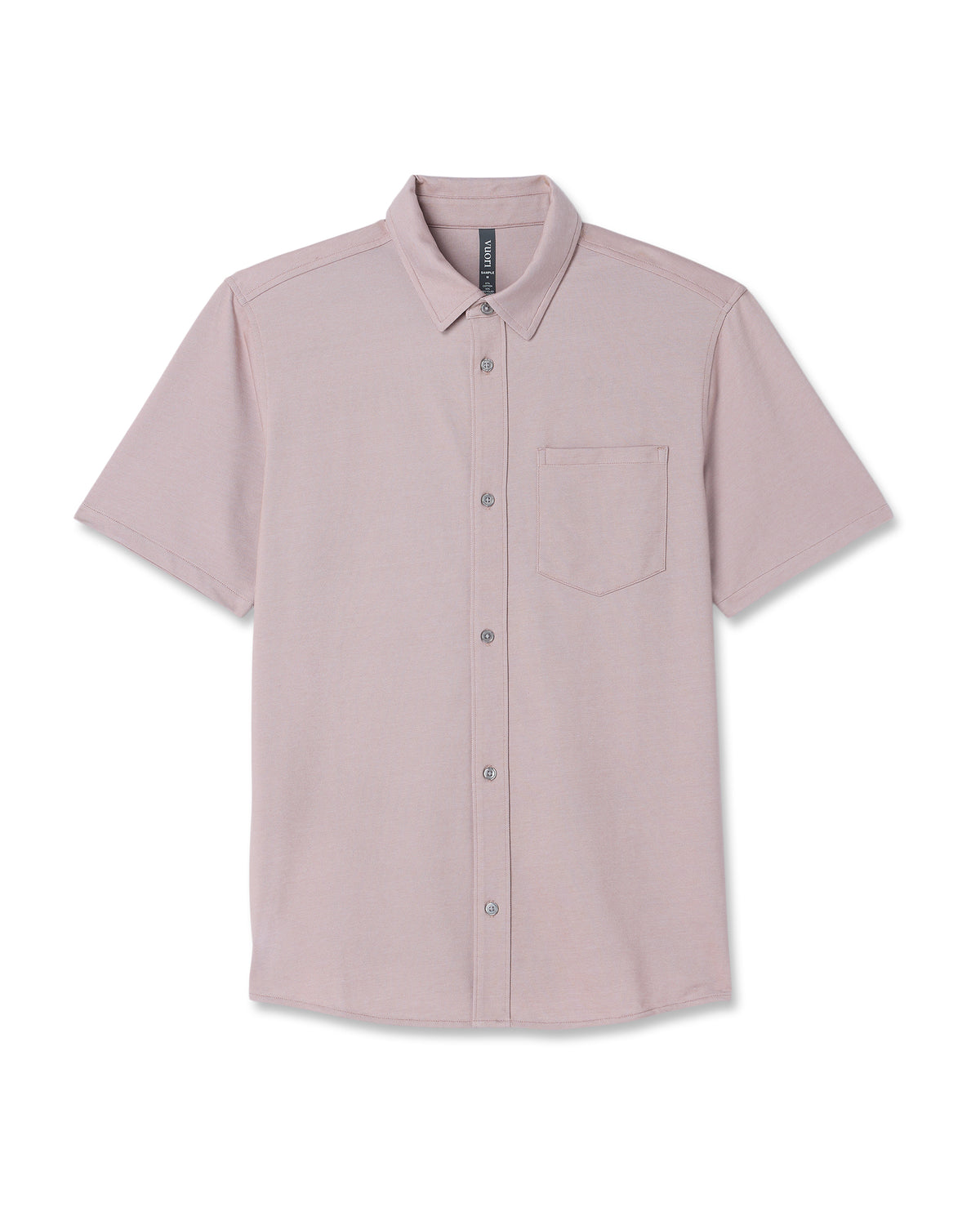 Short Sleeve Knit Oxford Button Down - Classic Fit Mauve - Vuori Clothing