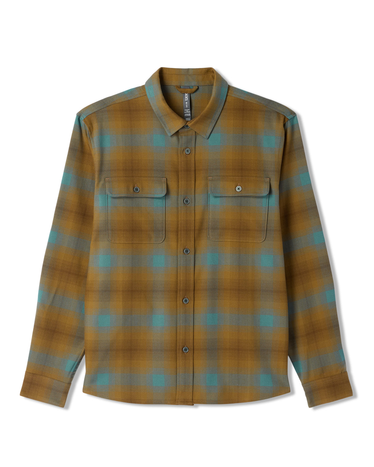 Long Sleeve Flannel Button Down Men's Bluegrass Shirt - Vuori Clothing