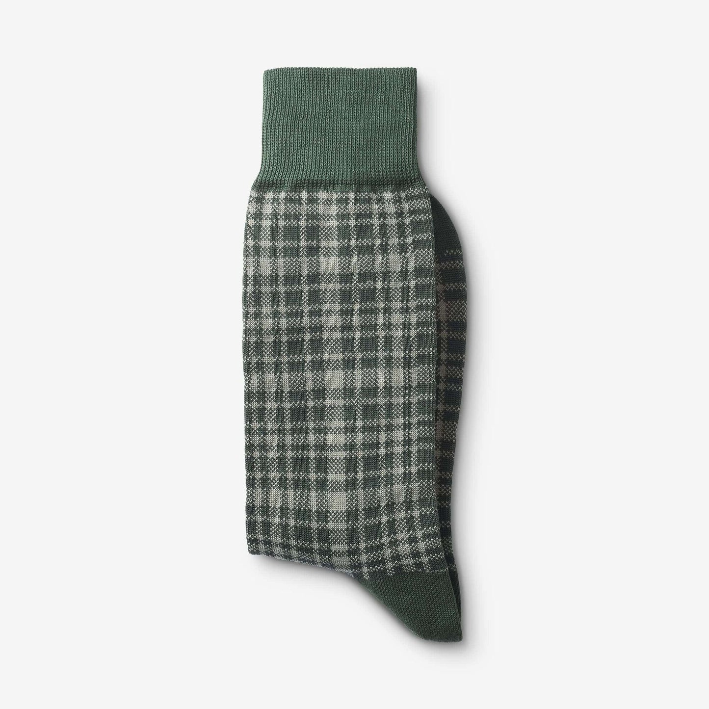 Mid-Calf Pattern Dress Sock - Green Plaid