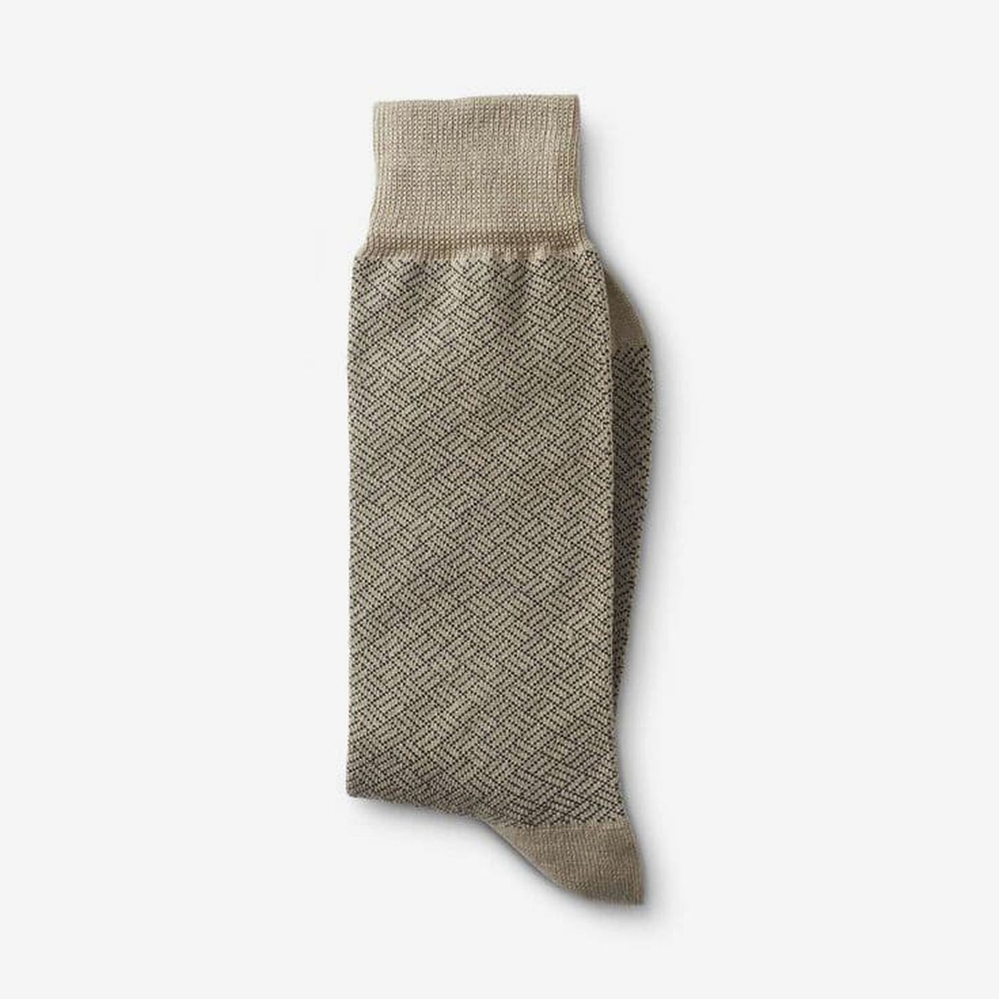 Mid-Calf Pattern Dress Sock - Khaki Rhombi