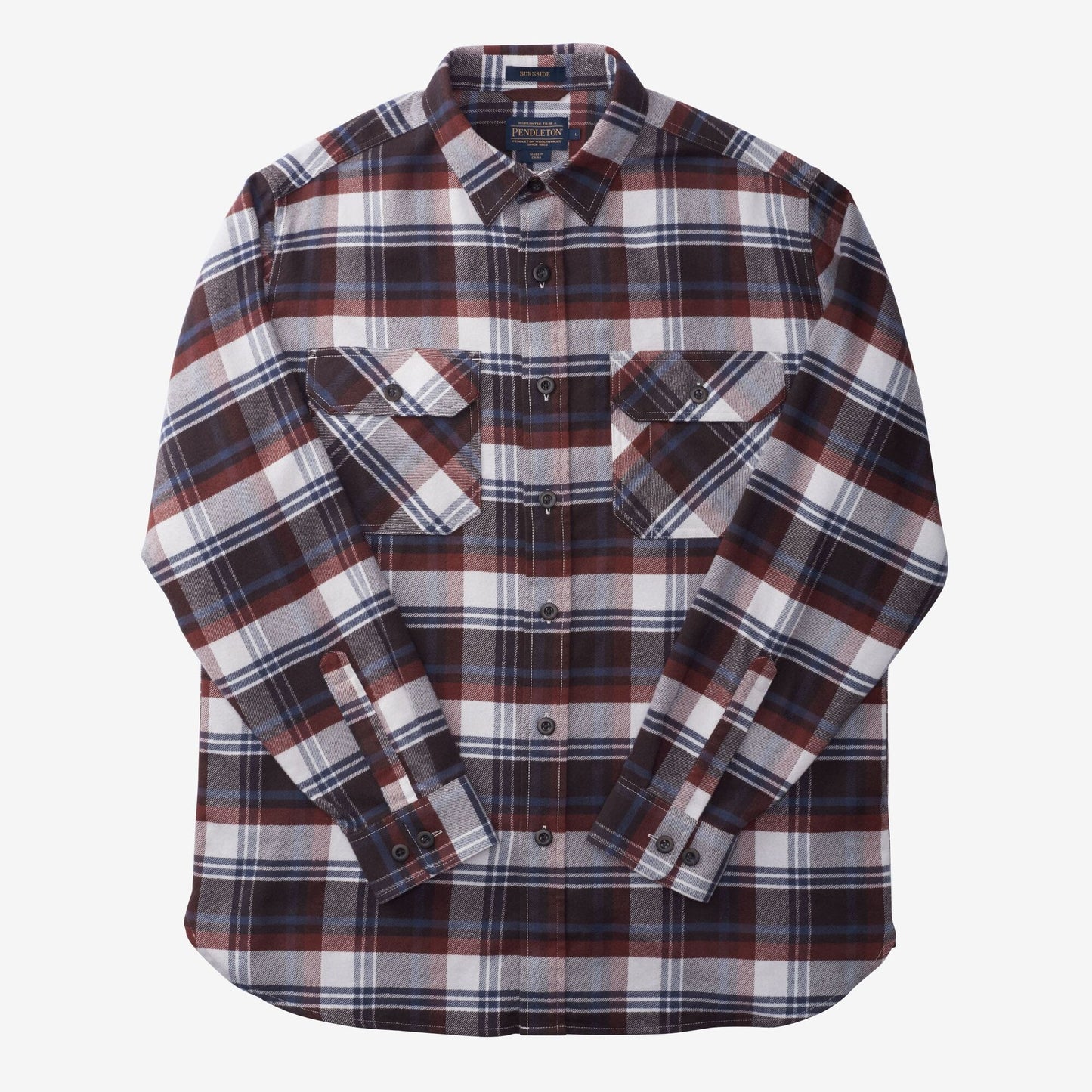 Burnside Flannel Shirt by Pendleton - Brown Plaid