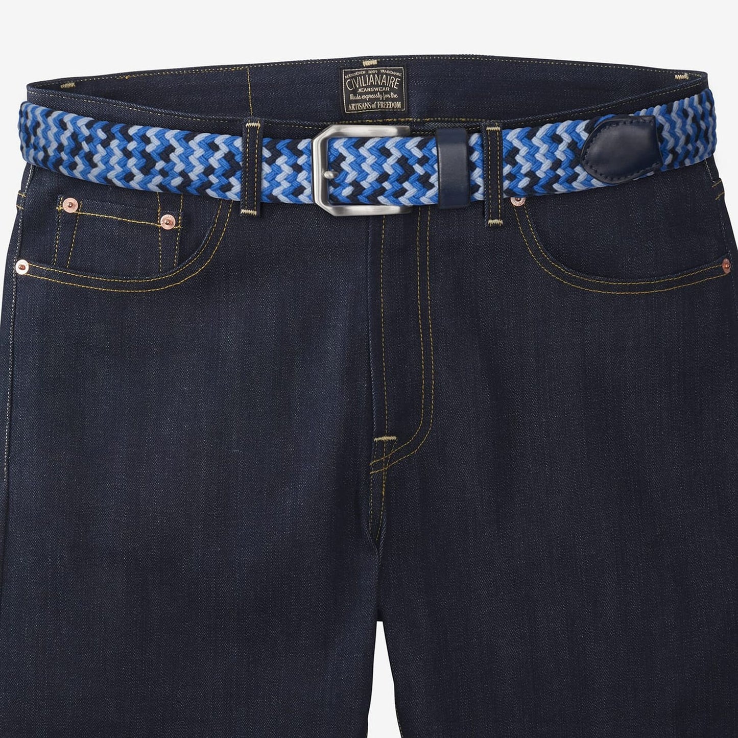 Nantucket Stretch Braided Belt - Navy Camo