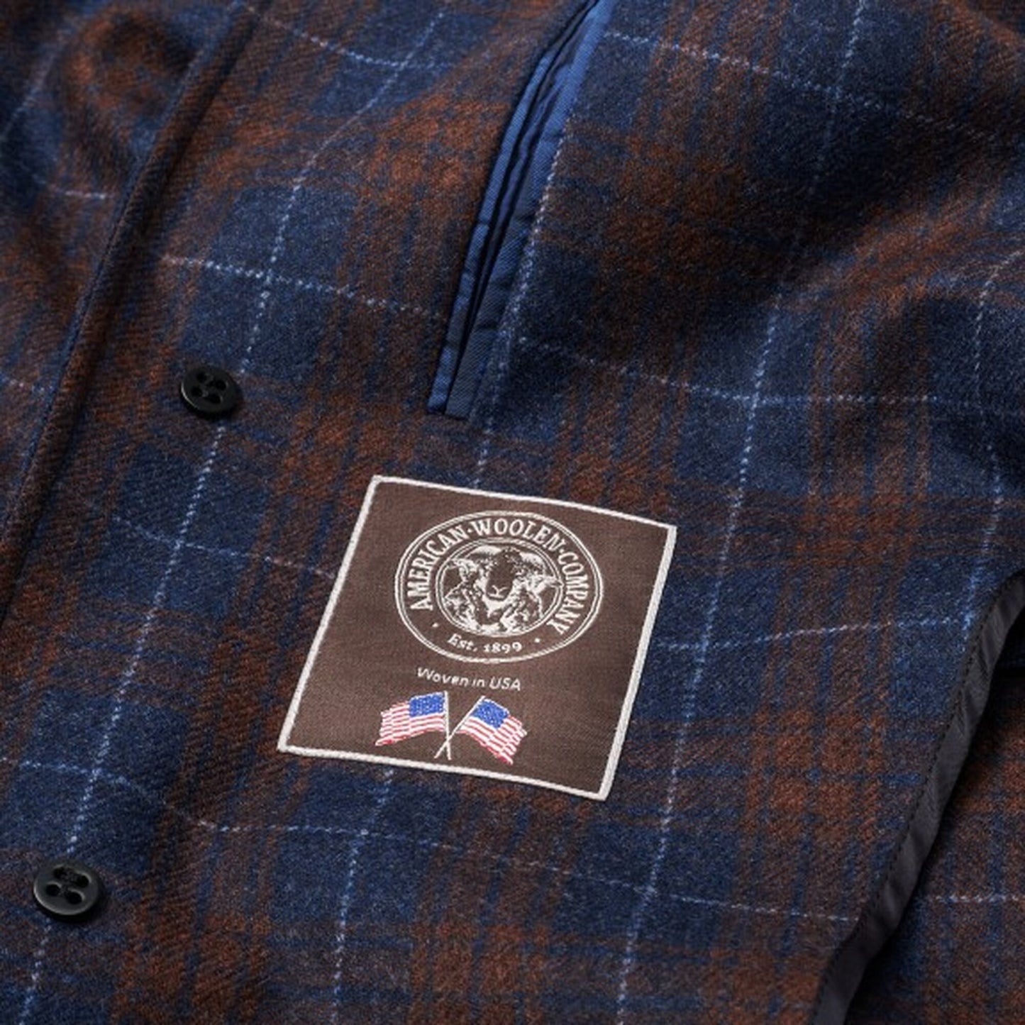 Dean Plaid Wool Topcoat by Southwick - Red and Navy