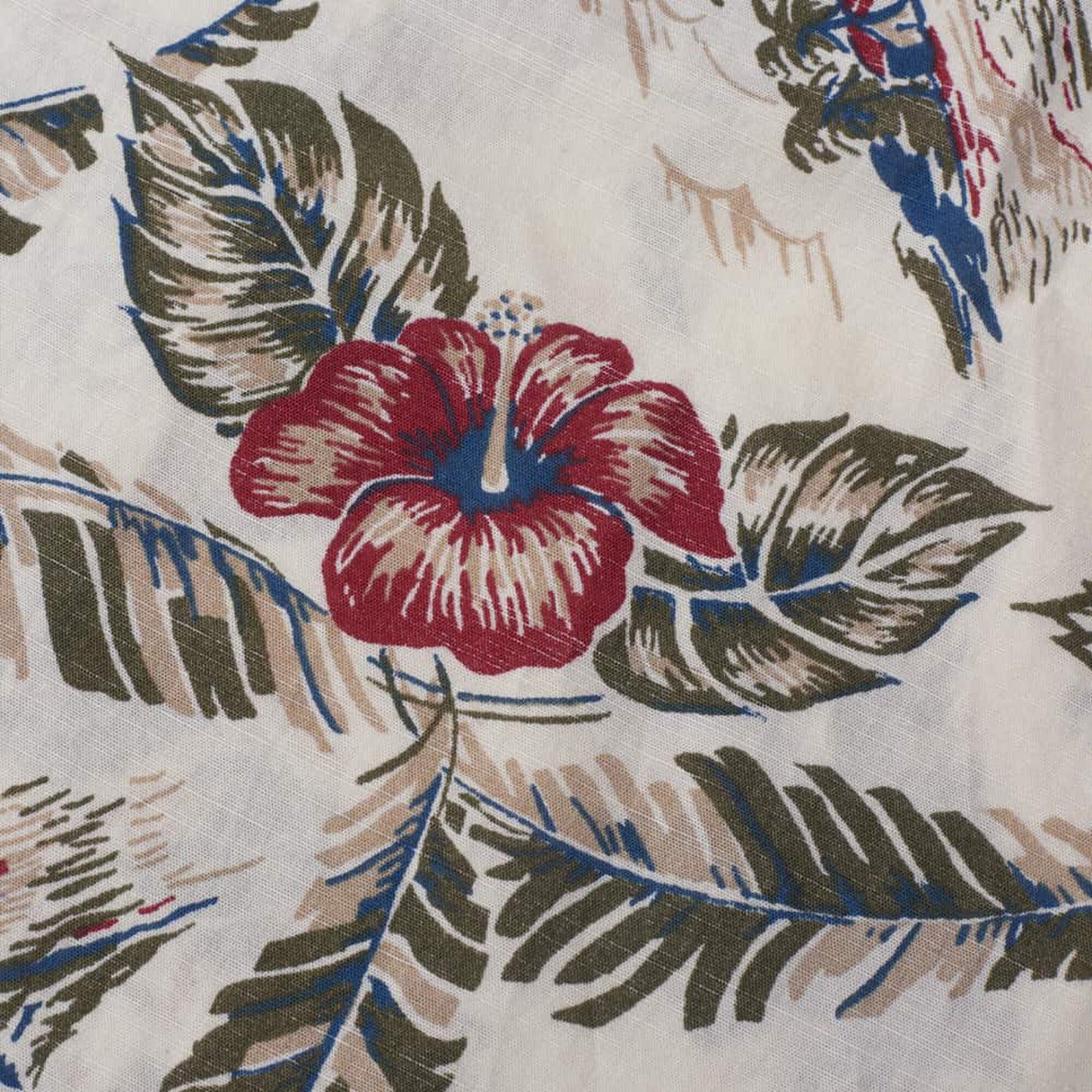 Short Sleeve Printed Aloha Shirt - Ivory