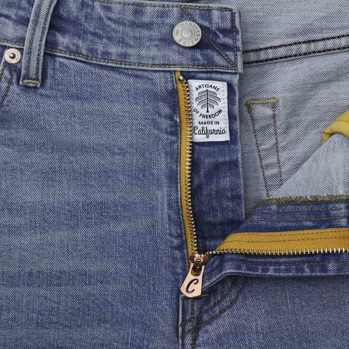 Walker Slim Straight Leg Jean in Medium Distressed by Civilianaire - Medium Distressed Blue