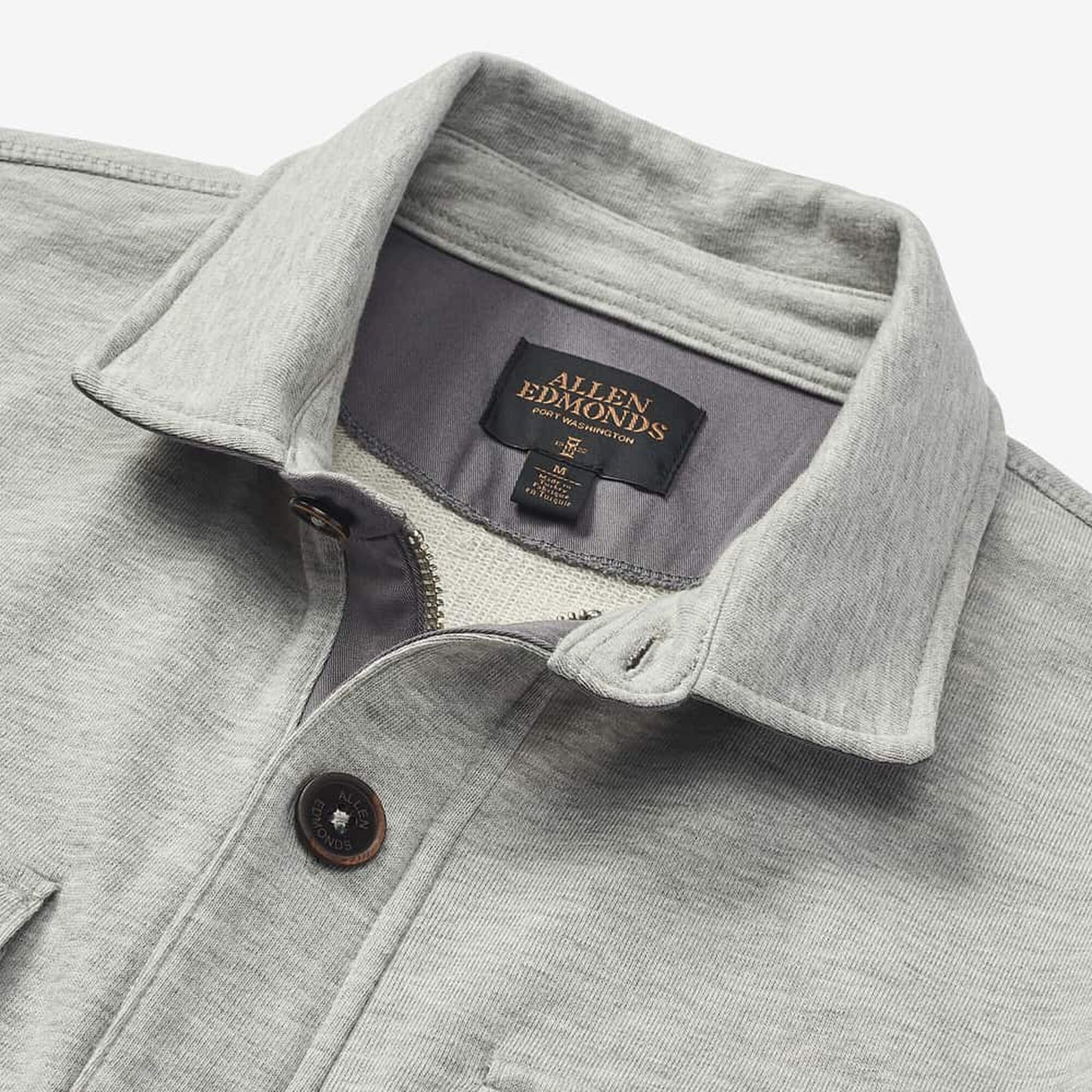 Terry Zip Front Workshirt - Grey
