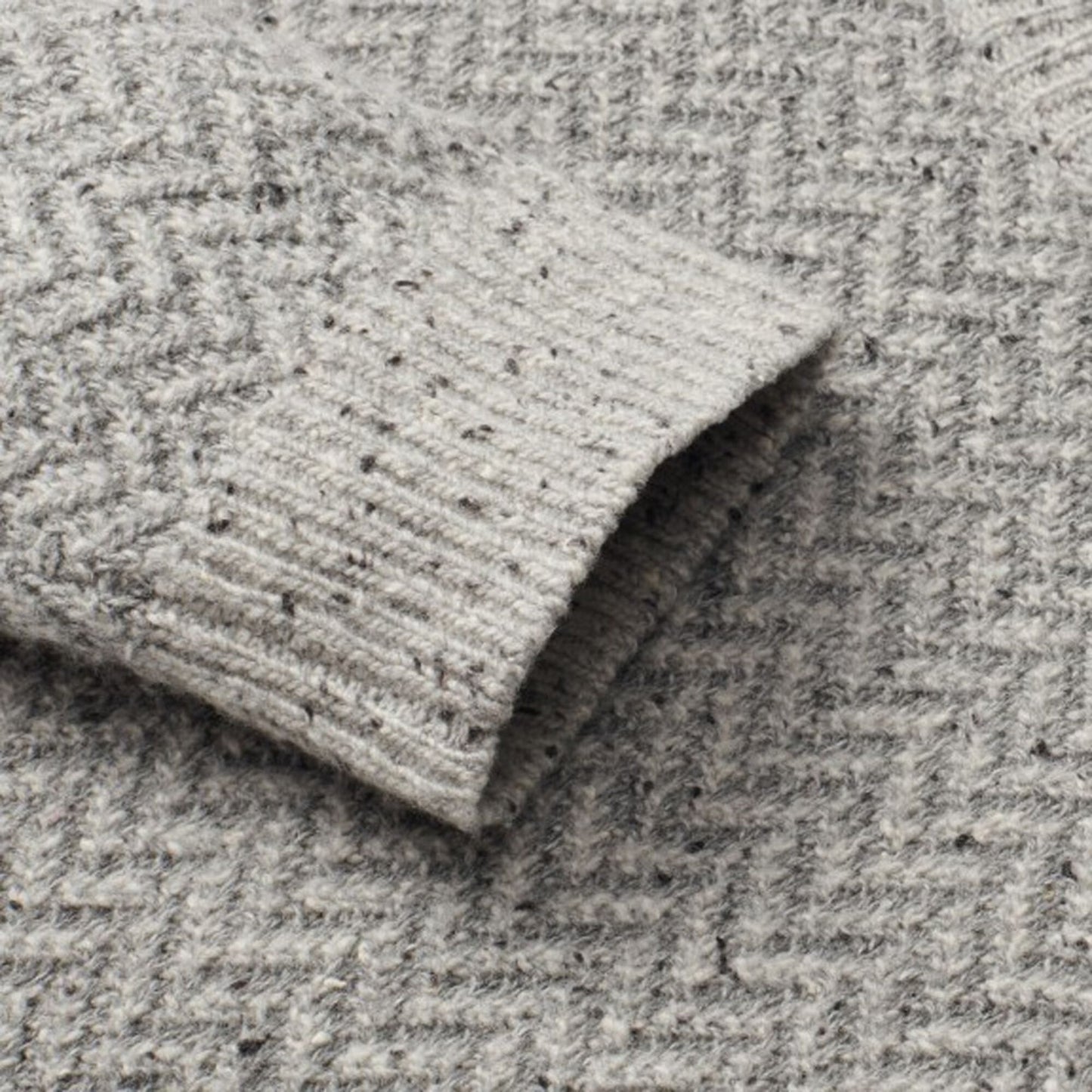 Zermatt Herringbone Crew Neck Sweater - Grey