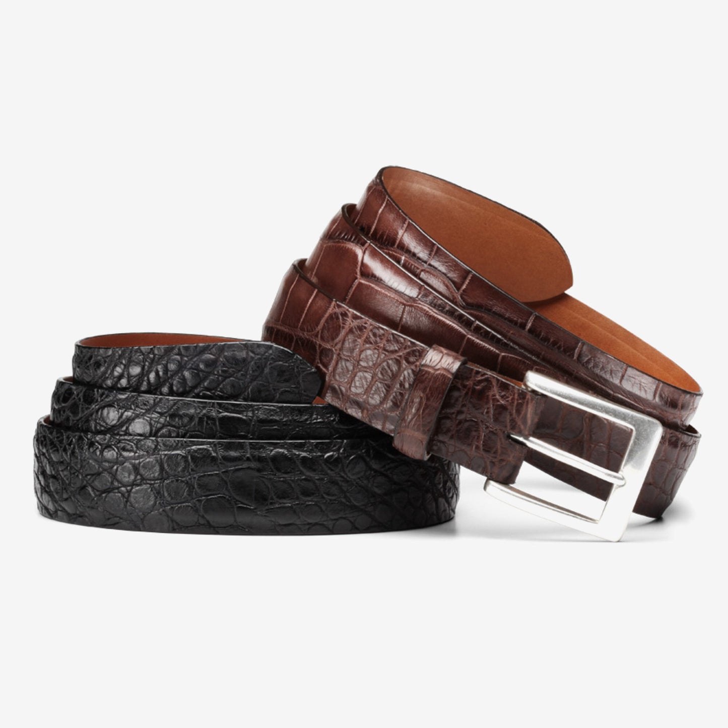 American Alligator Dress Belt - Brown American Alligator Leather