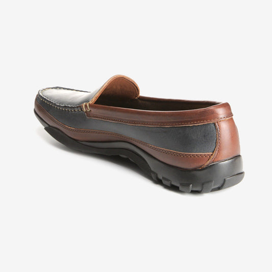 Boulder Venetian Driving Moccasin - Navy with Brown Trim
