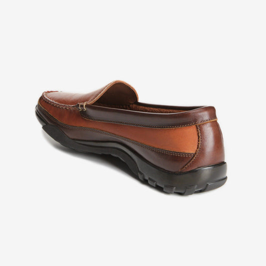 Boulder Venetian Driving Moccasin - Tan with Brown Trim