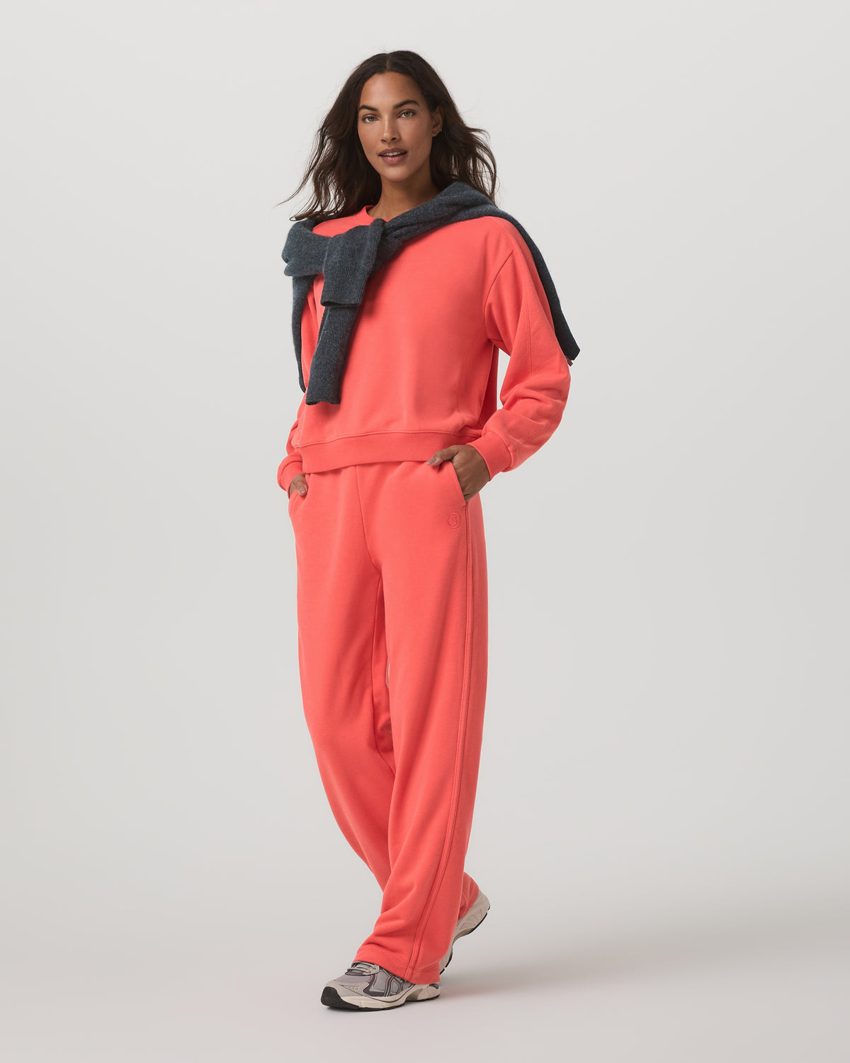 Sedona Seams Crew Women's Bright Coral Sweatshirt - Vuori Clothing