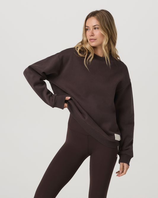 Restore Oversized Crew 2.0 French Roast Sweatshirt - Vuori Clothing