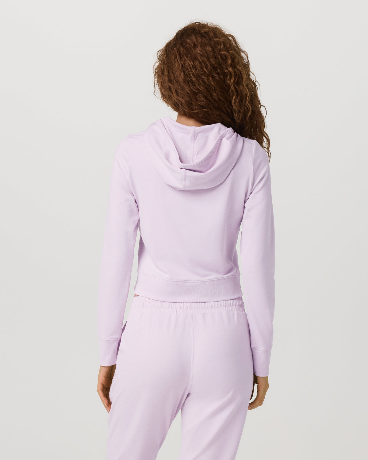 Halo Mini Full Zip Hoodie Lilac Breeze Heather Fitted Hoodie - Vuori Clothing