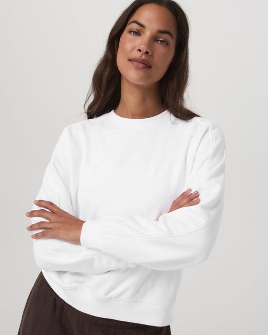Sedona Seams Crew Women's White Fleece Sweatshirt - Vuori Clothing