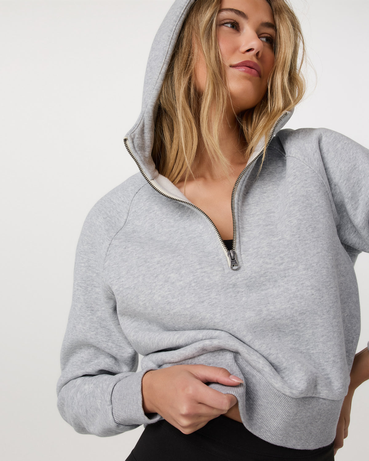 Restore Half Zip Hoodie Light Heather Grey Hoodie - Vuori Clothing