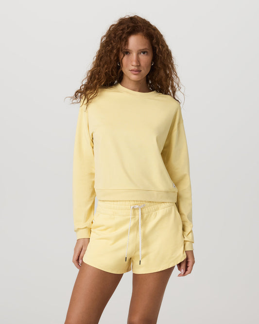 Halo Modern Crew Lemon Snap Heather Lounge Sweatshirt - Vuori Clothing