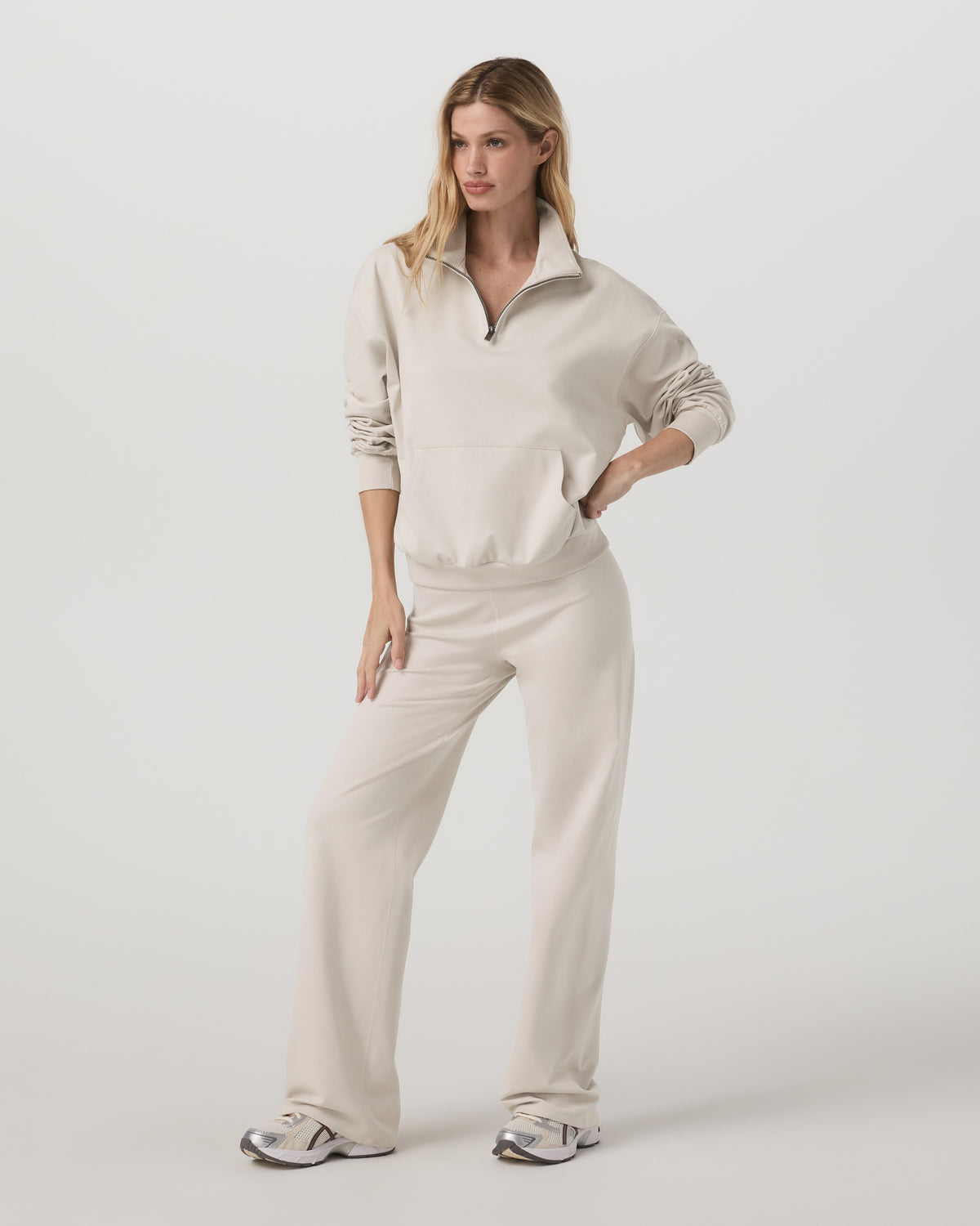 Granite Half Zip Women's Oatmeal Heather Sweatshirt - Vuori Clothing