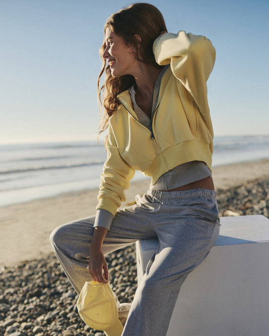 Restore Mini Full Zip Hoodie Lemon Snap Oversized Hoodie - Vuori Clothing