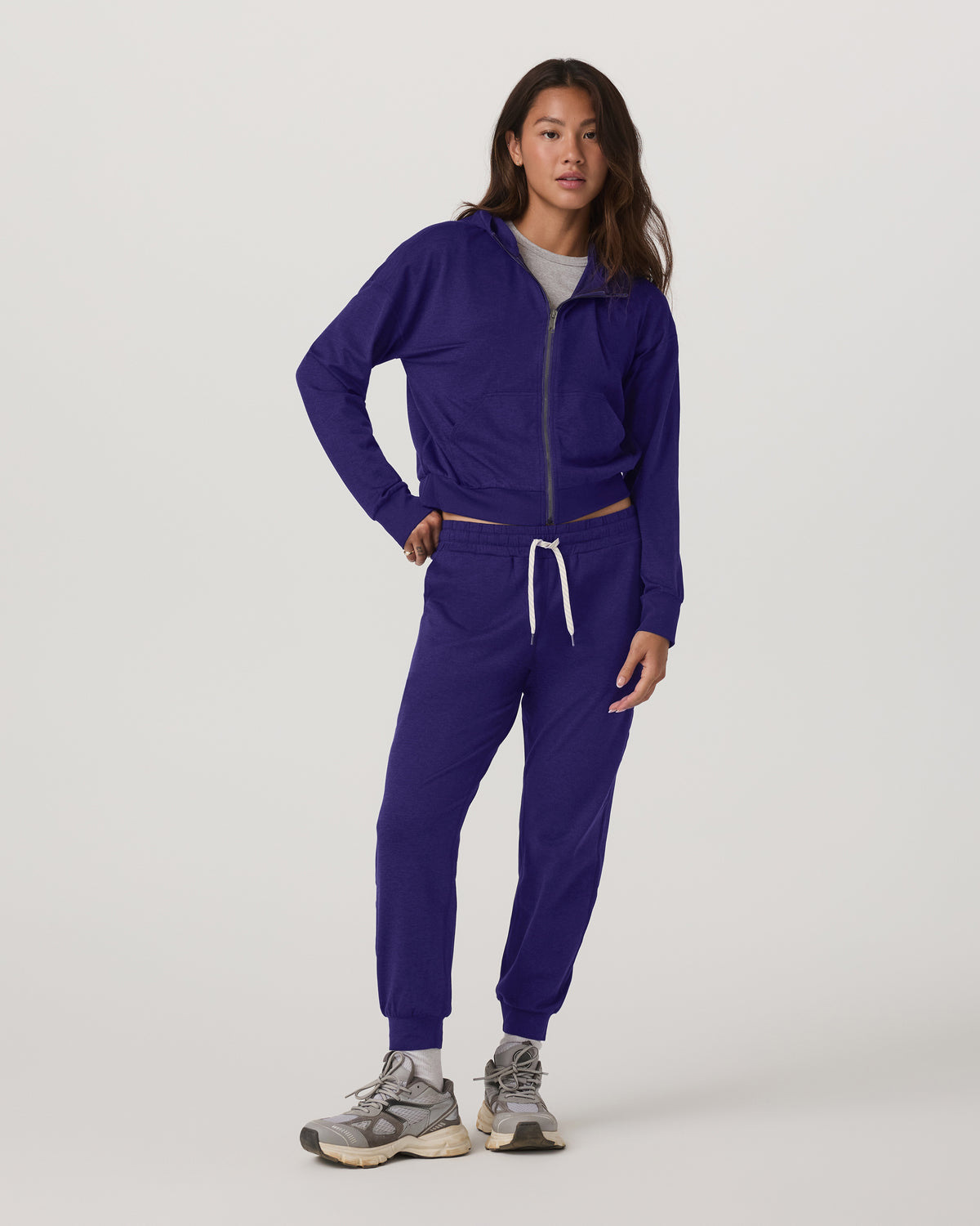 Halo Full Zip Hoodie Women's Stellar Sky Heather Hoodie - Vuori Clothing