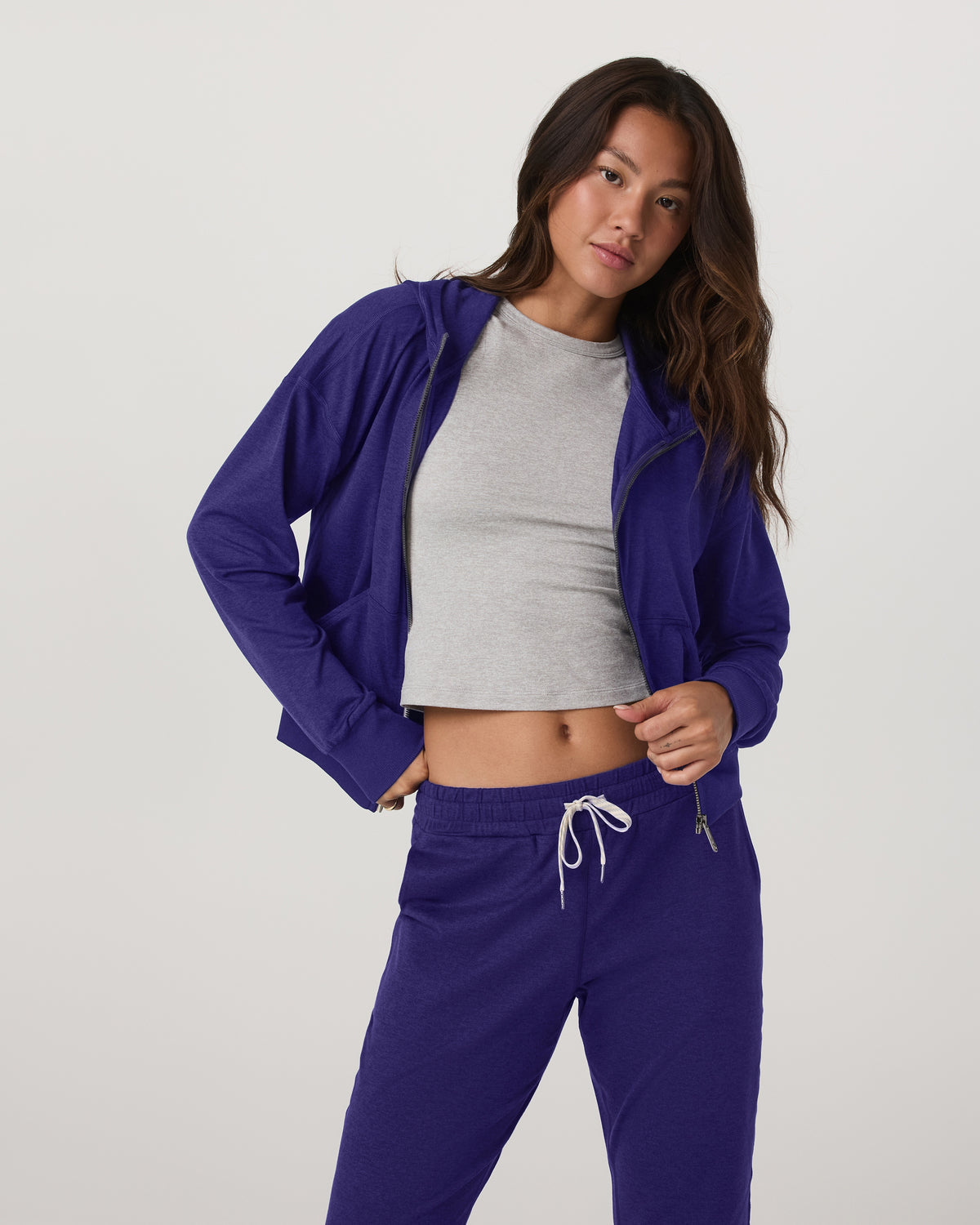 Halo Full Zip Hoodie Women's Stellar Sky Heather Hoodie - Vuori Clothing