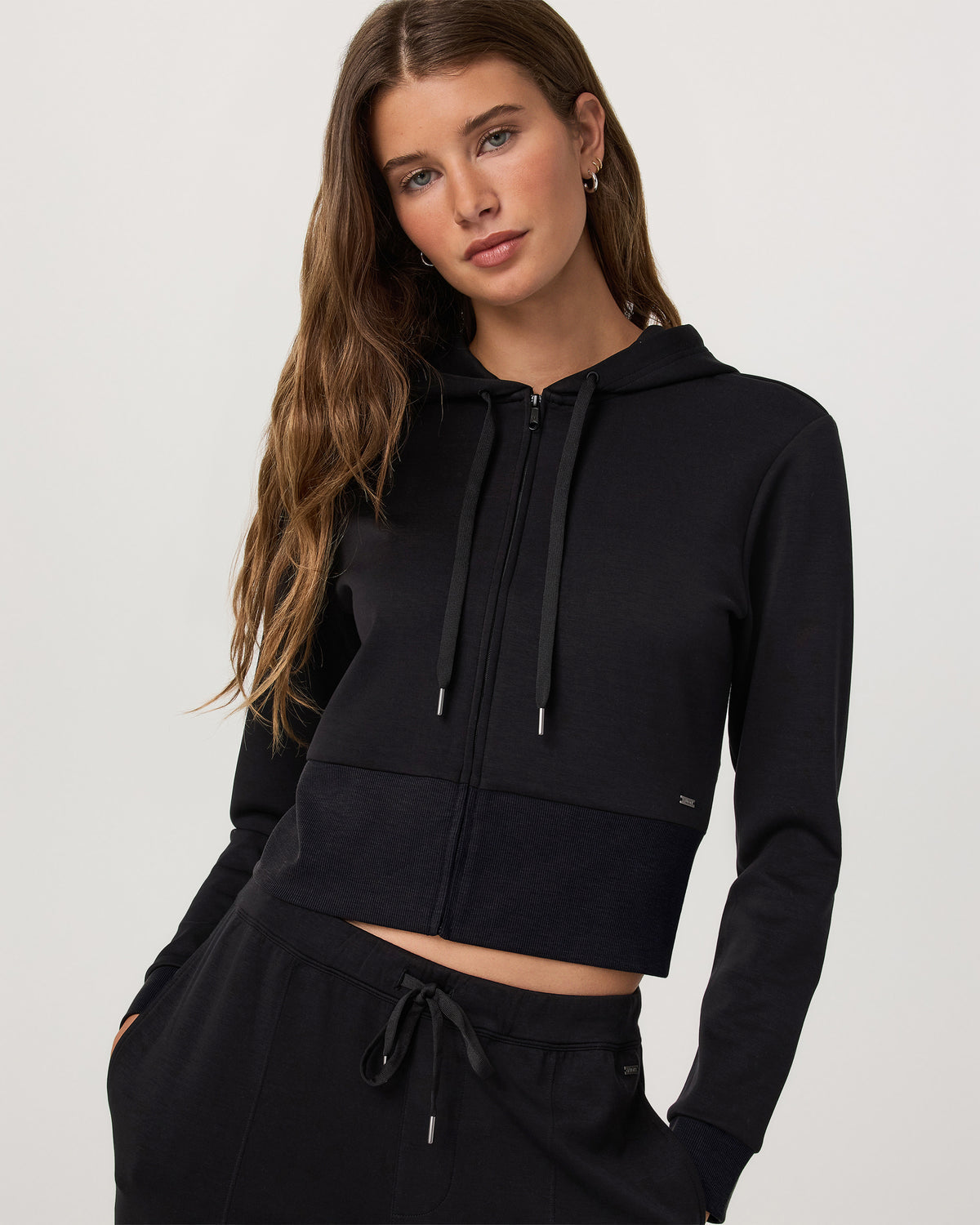 Compose Full Zip Hoodie Women's Black Zip-Up Jacket - Vuori Clothing