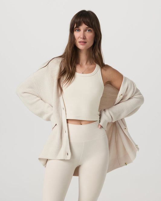 Alps Boyfriend Cardigan Women's Marshmallow Sweater - Vuori Clothing