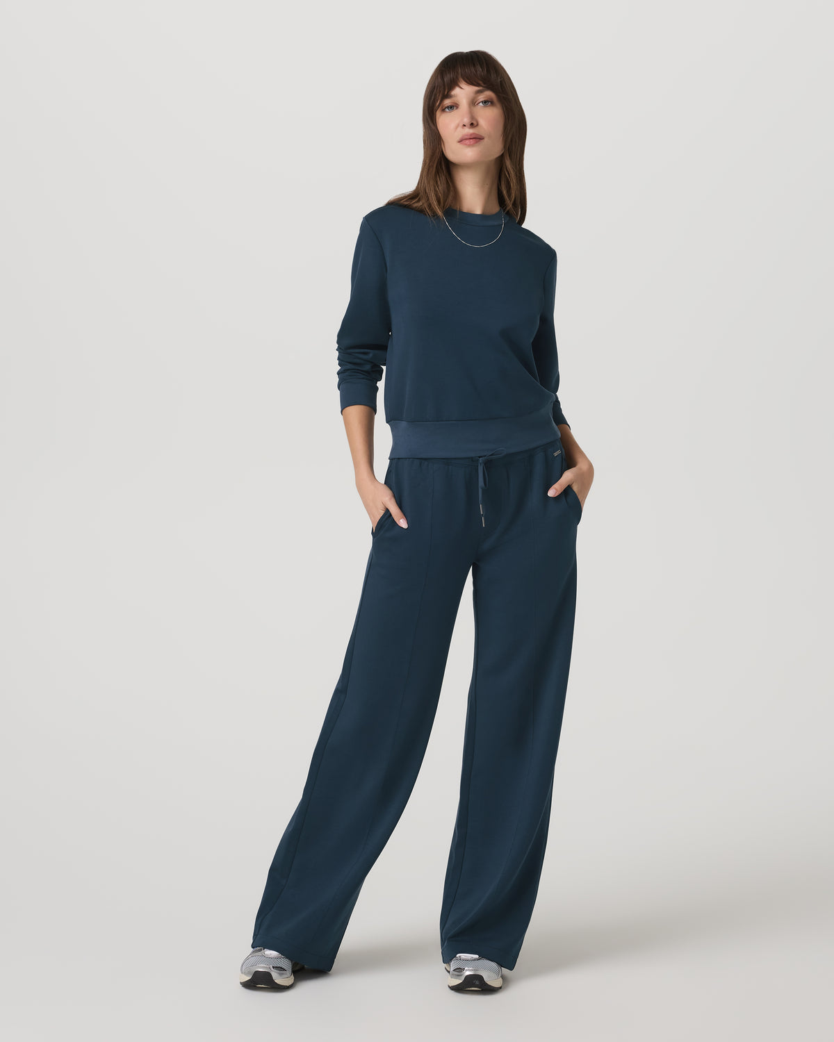 Compose Crew Ocean Blue Pullover Fleece Sweatshirt - Vuori Clothing