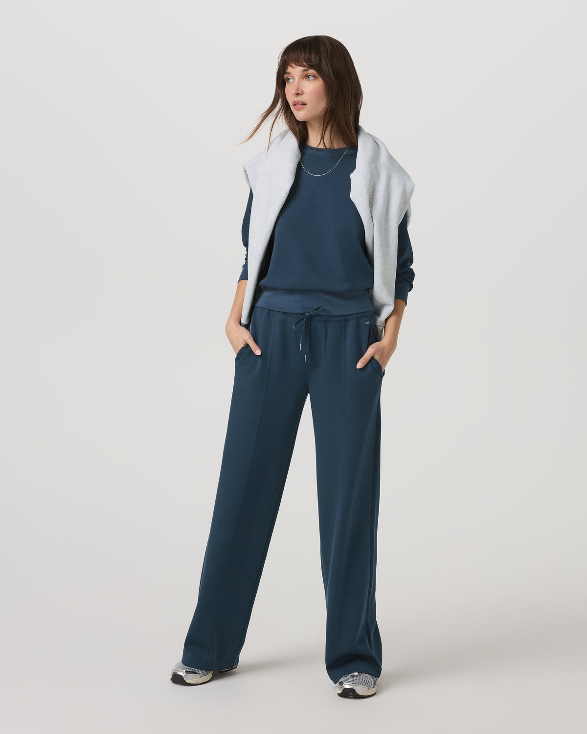 Compose Crew Ocean Blue Pullover Fleece Sweatshirt - Vuori Clothing