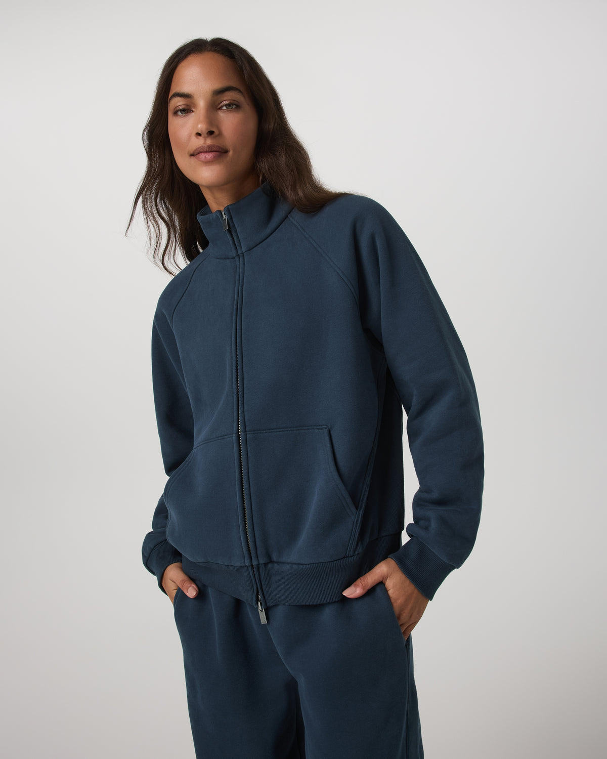 Restore Double Zip Sweatshirt Ocean Blue Full-Zip Fleece - Vuori Clothing