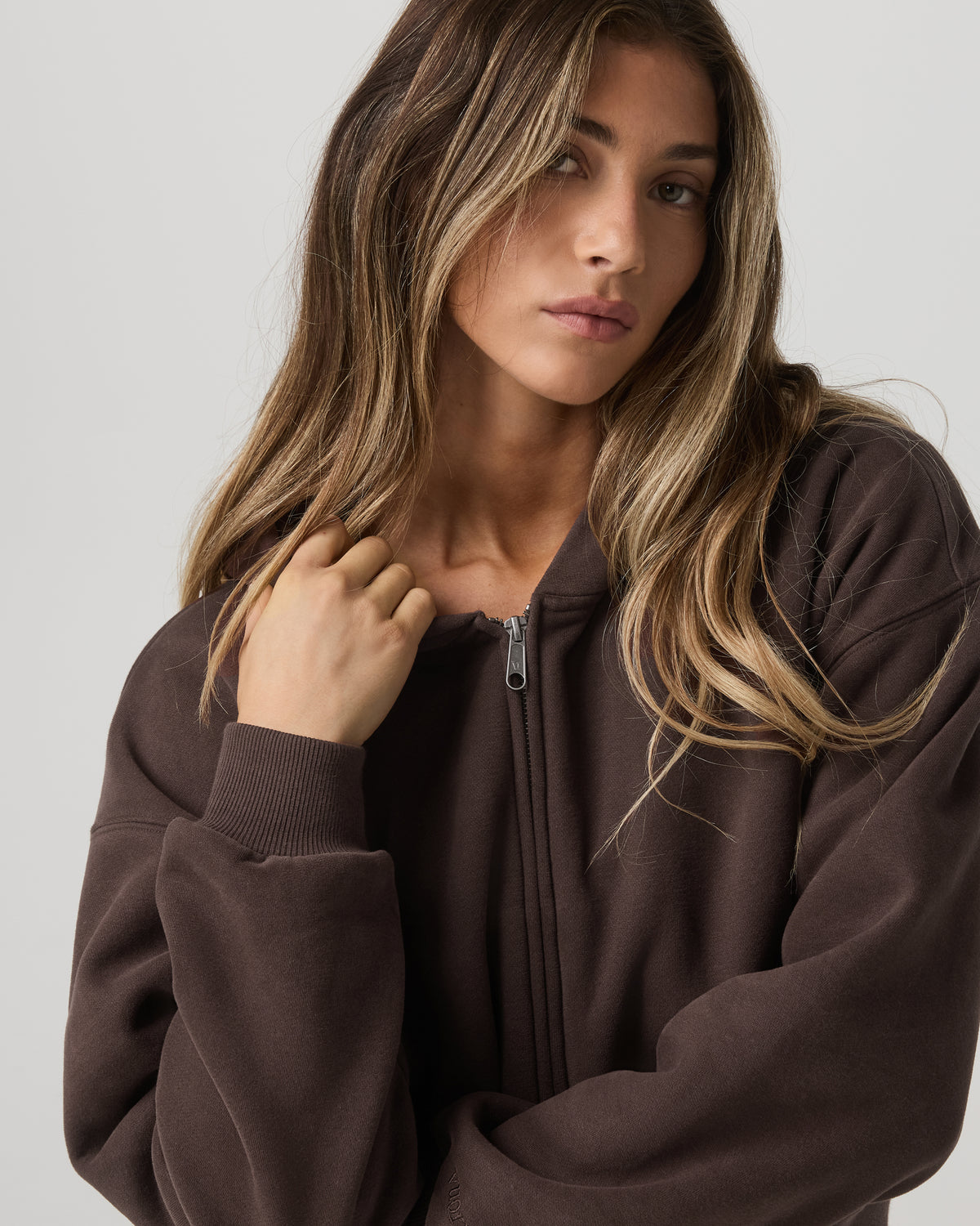Restore Mini Full Zip Hoodie Women's Java Jacket - Vuori Clothing