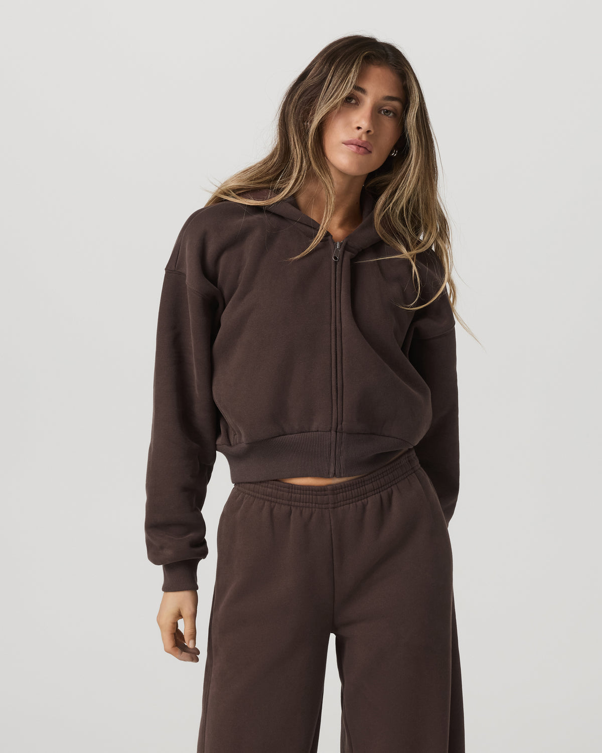 Restore Mini Full Zip Hoodie Women's Java Jacket - Vuori Clothing