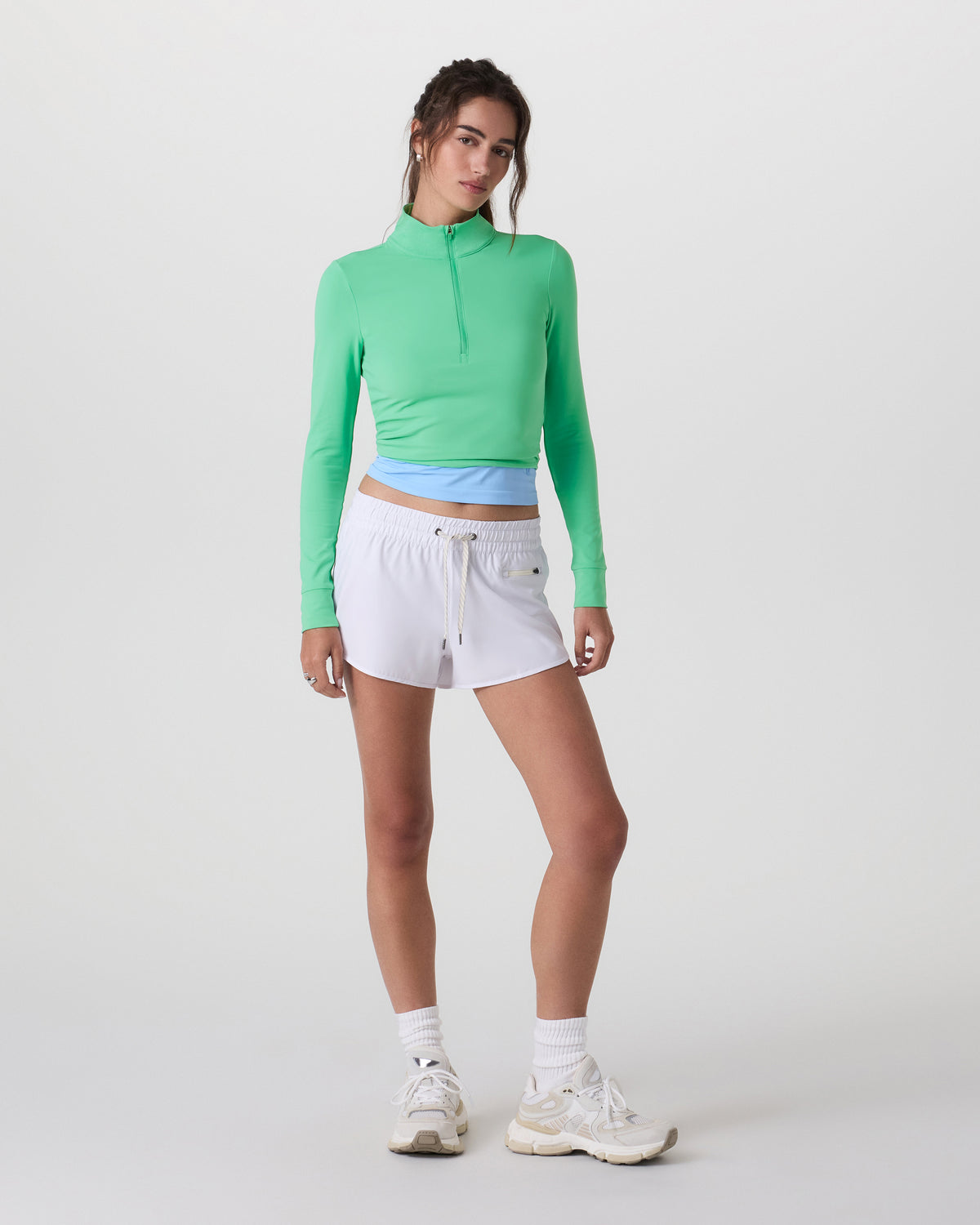 Studio Half Zip Women's Ligh Bergamot Workout Jacket - Vuori Clothing