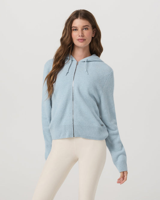 Émilie Cashmere Hoodie Women's Bluebell Zip - Vuori Clothing