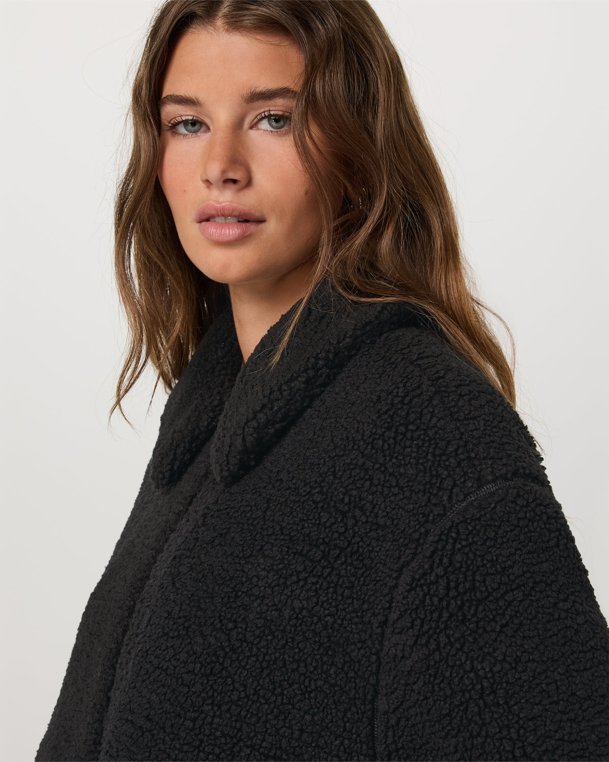 Lou Full Zip Jacket Women's Black Fleece Jacket - Vuori Clothing
