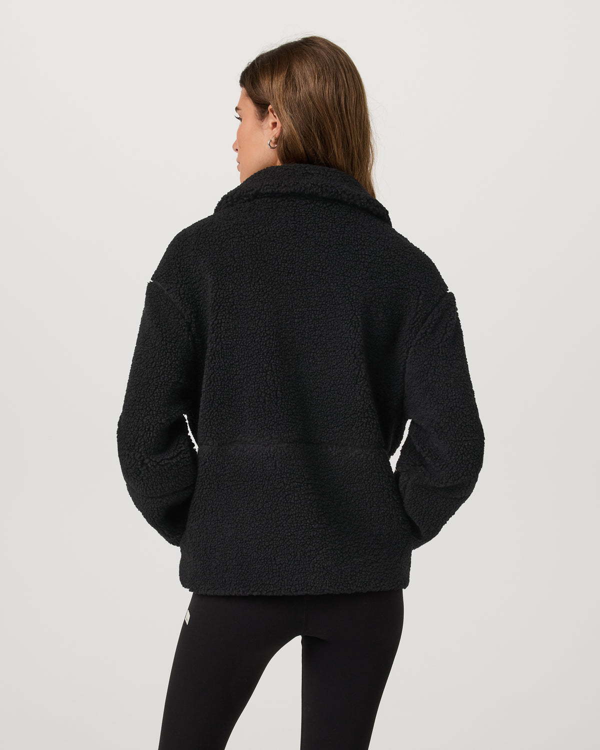 Lou Full Zip Jacket Women's Black Fleece Jacket - Vuori Clothing