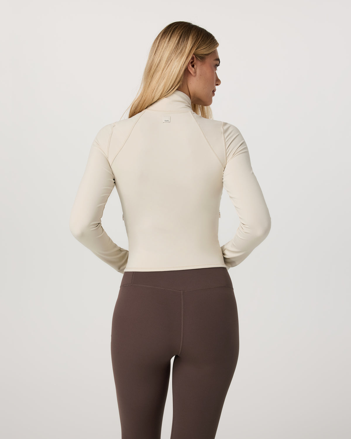 Vuori AllTheFeels™ Full Zip Women's Bone Fitness Jacket - Vuori Clothing