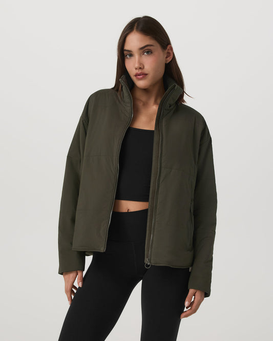 Canyon Insulated Jacket Women's Olive Full-Zip Jacket - Vuori Clothing