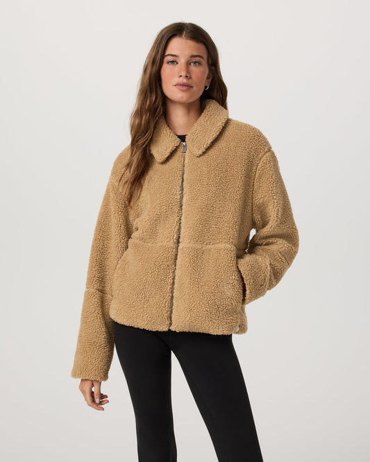 Lou Full Zip Jacket Women's Butterscotch Fleece Jacket - Vuori Clothing