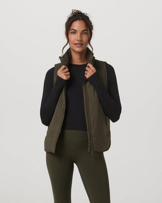 Canyon Insulated Vest Women's Olive Lightweight Vest - Vuori Clothing