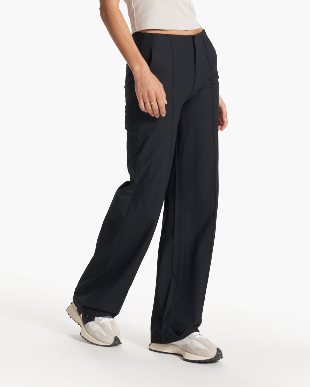 Women's Meta Wideleg Black Tailored Pants - Vuori Clothing