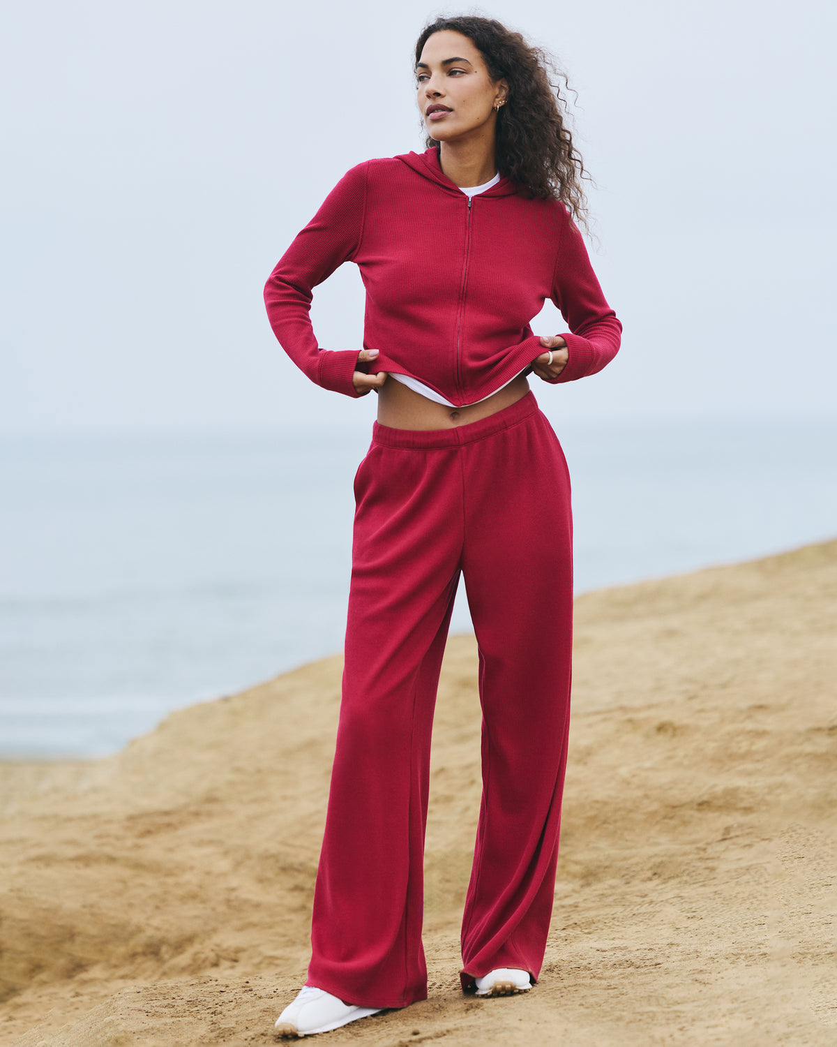 Waffle Wideleg Pant Women's Strawberry Waffle Knit Pant - Vuori Clothing
