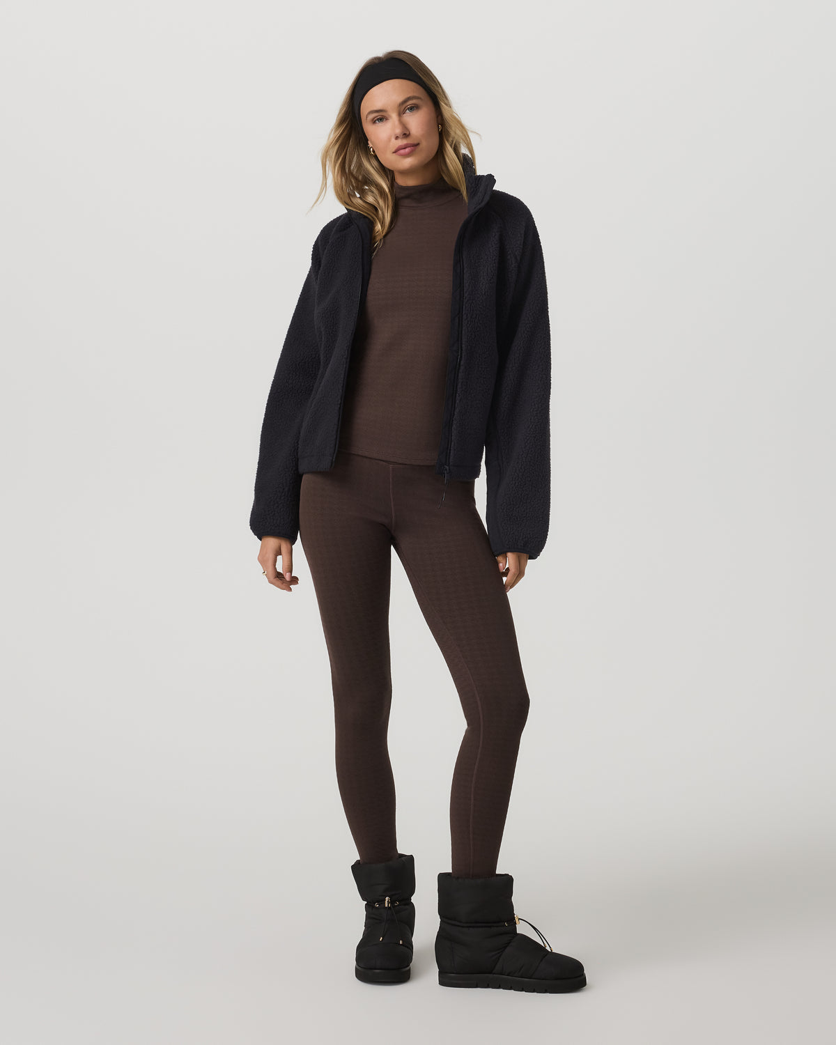 Women's Textured Chilled Out Legging Java Houndstooth - Vuori Clothing