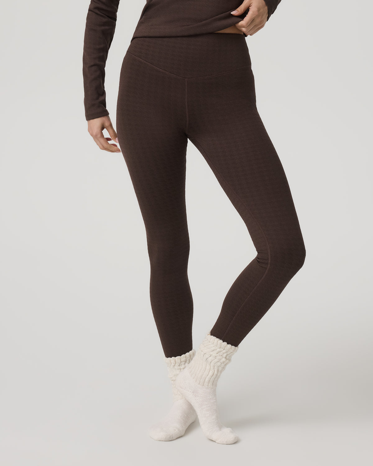 Women's Textured Chilled Out Legging Java Houndstooth - Vuori Clothing